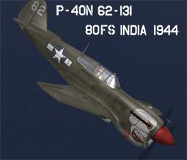 P-40N 80th FS, (62-131) India 1944