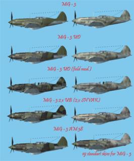 МиГ - 3 (2хУБ, 2хШВАК, УД, УД-пол.мод., АМ-38)