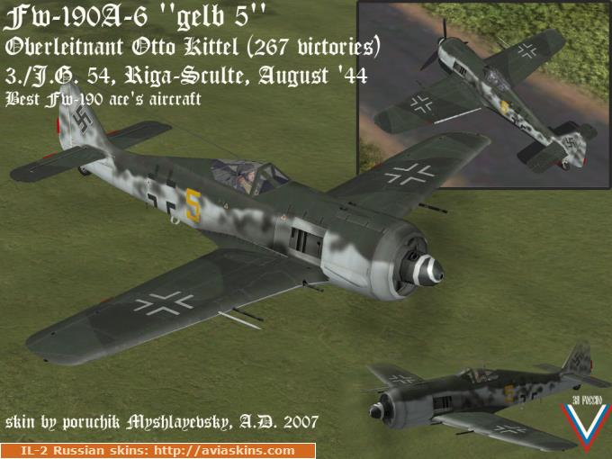 Fw190A6 Y5 oblt O.Kittel 3.JG54 Riga-Skulte,Aug'44