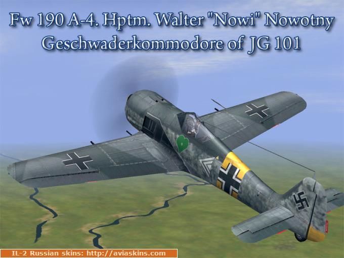 Fw 190 A-4. Hptm. Nowotny JG 101