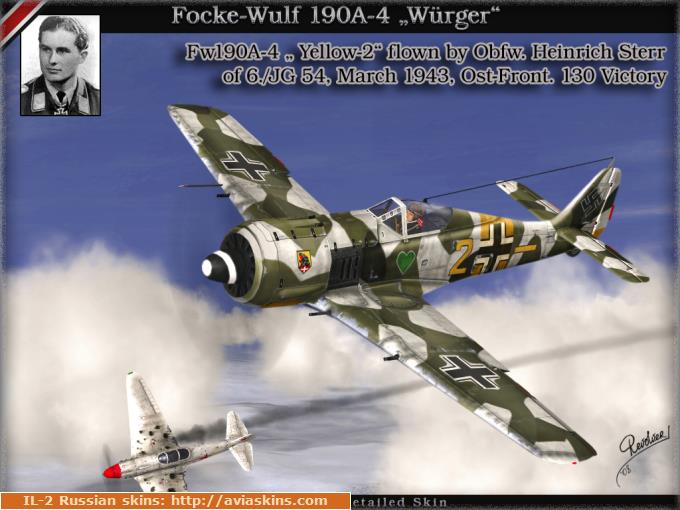 Focke-Wulf Fw190A-4  6./JG54 Obfw. Heinrich Sterr