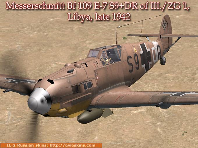 Bf 109E-7 S9+DR of III./ZG 1